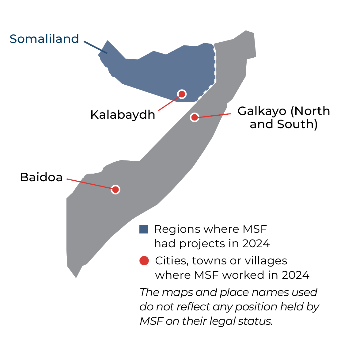 activity map of msf in Somalia
