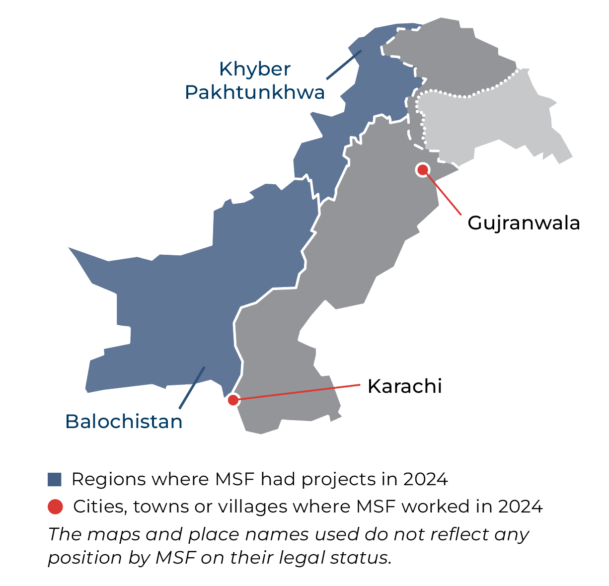 msf in pakistan - map