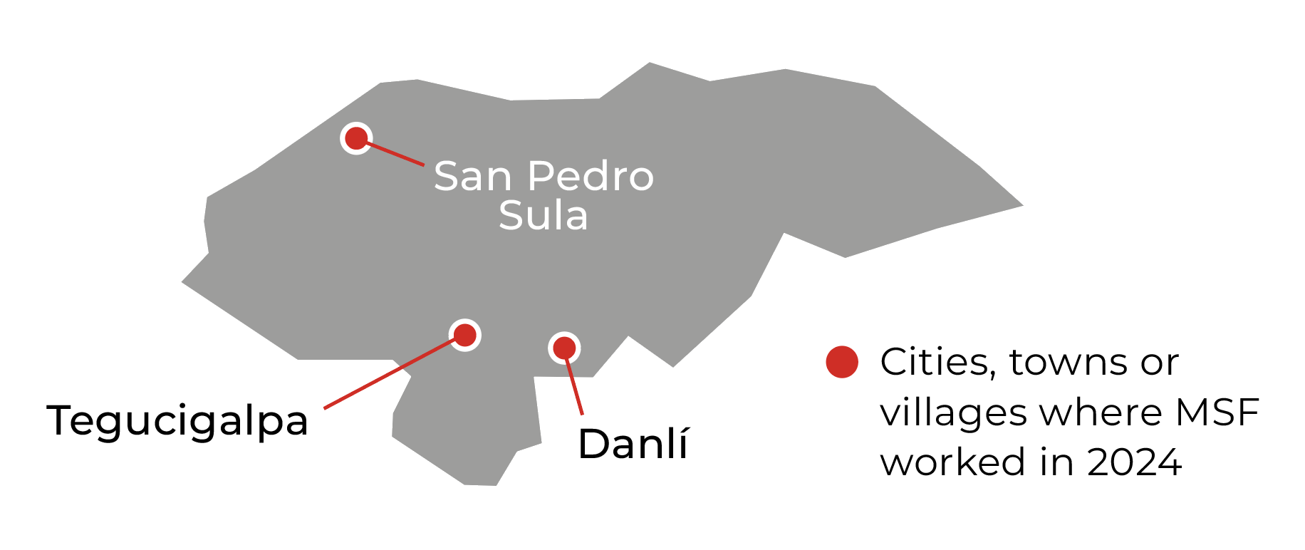 MSF activities Honduras - map