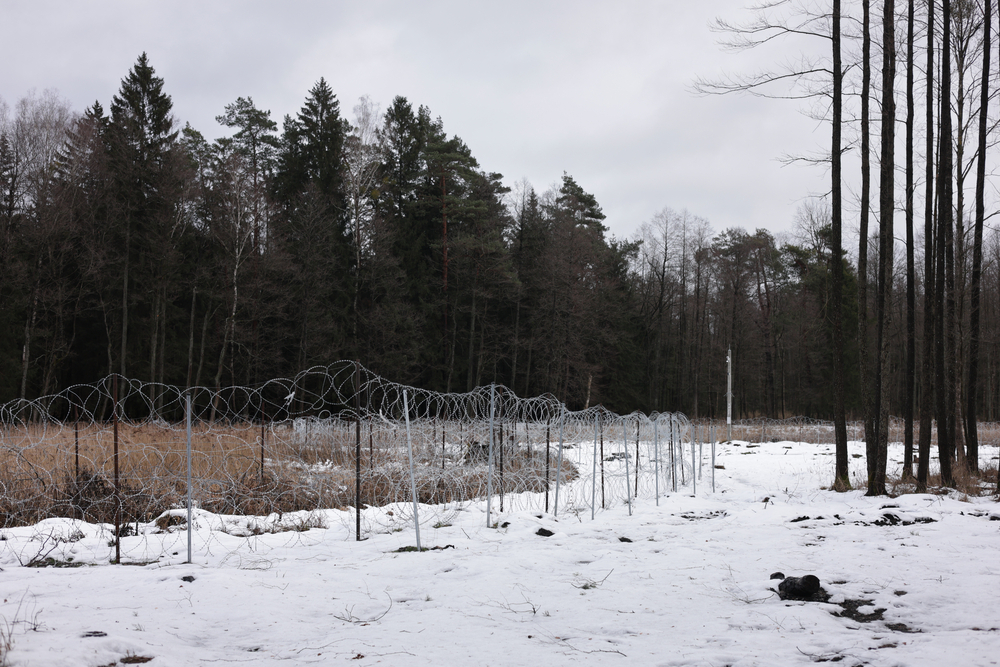 Militarised Polish-Belarus border Kozie Borki natural park