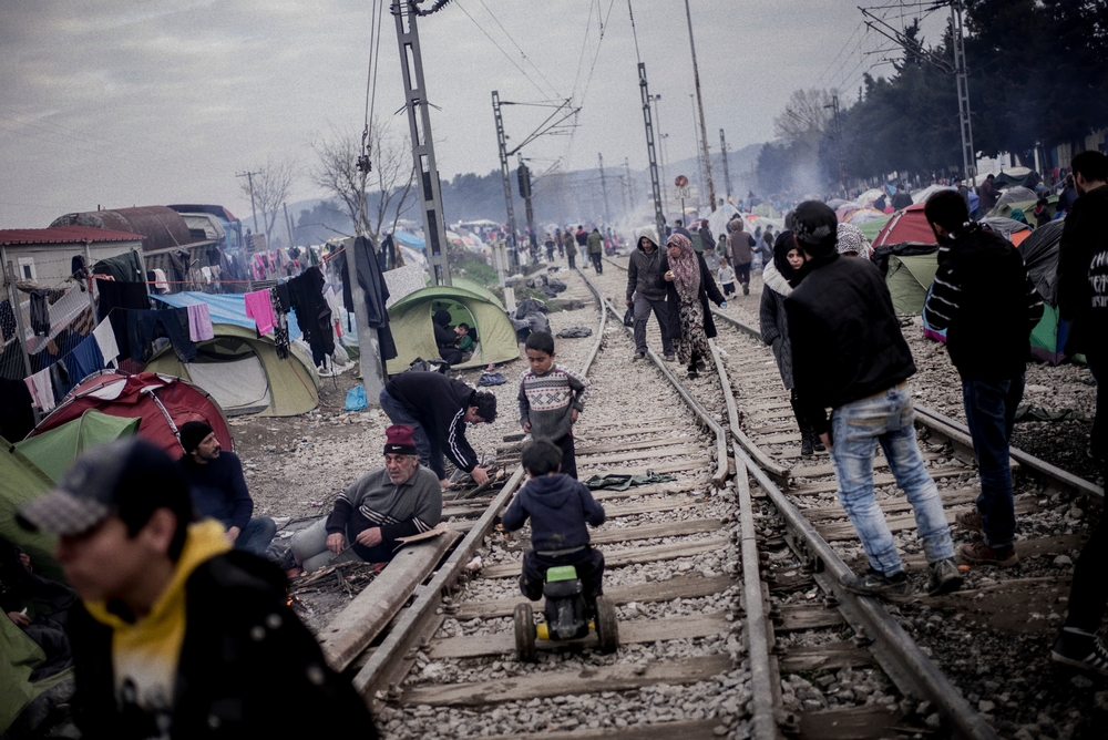 Het kamp van Idomeni, eind april 2016 © Guillaume Binet/MYOP
