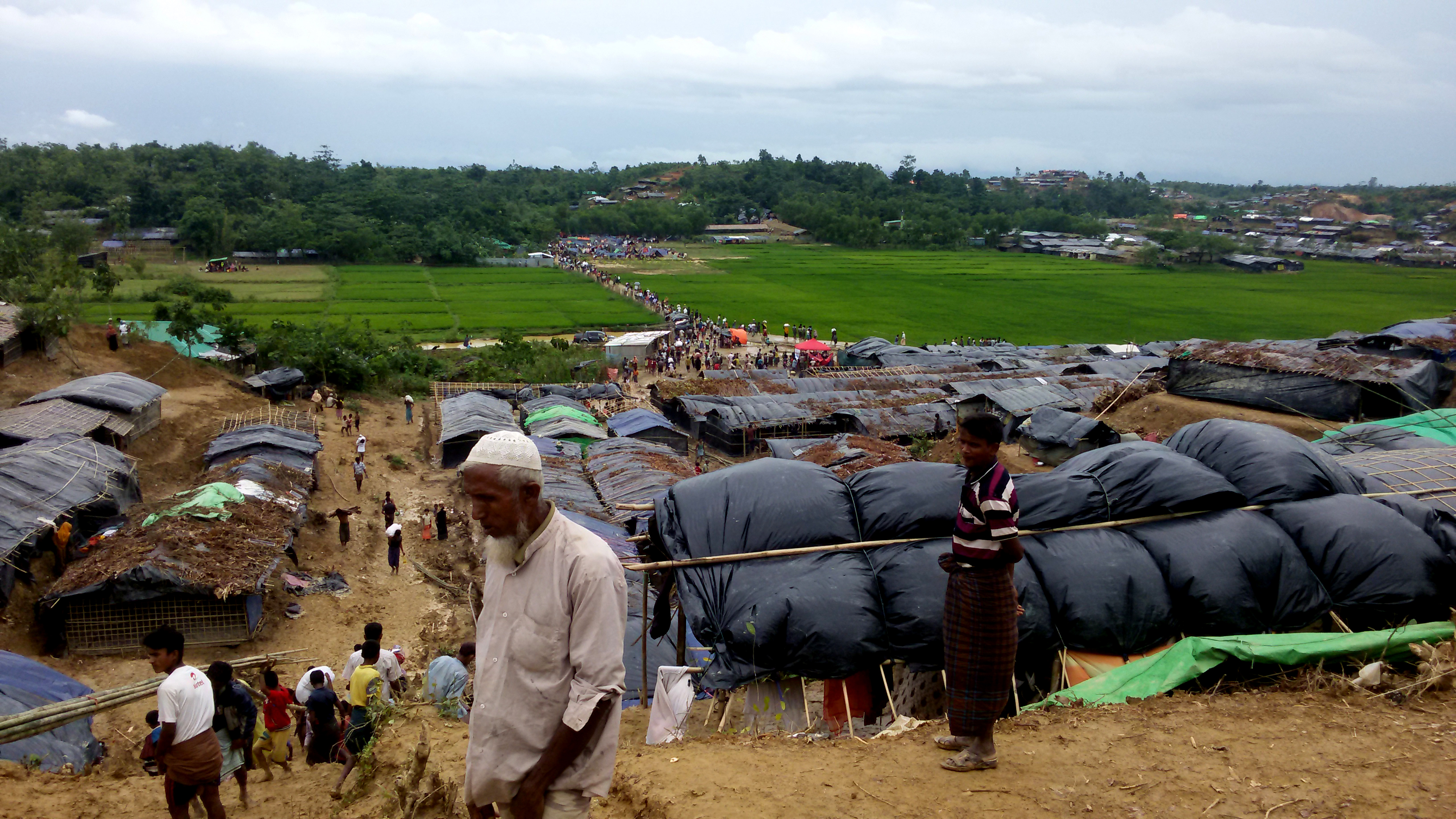 Vue du camp de fortune de Jamtoli au Bangladesh.